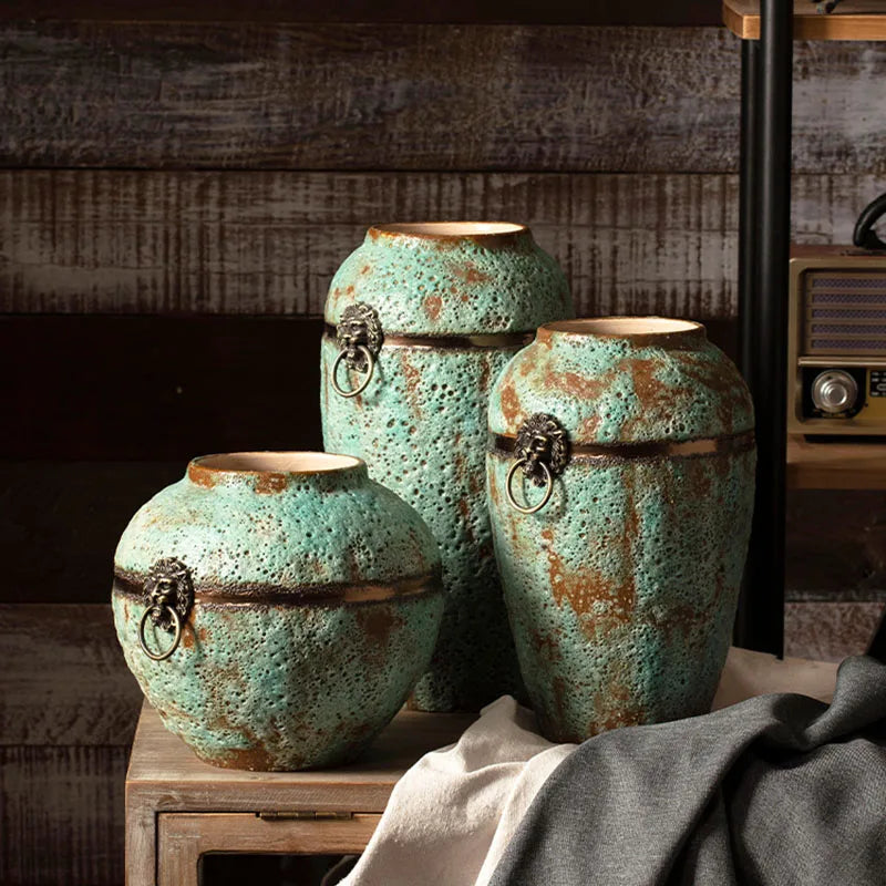 Vase décoratif terracotta vintage