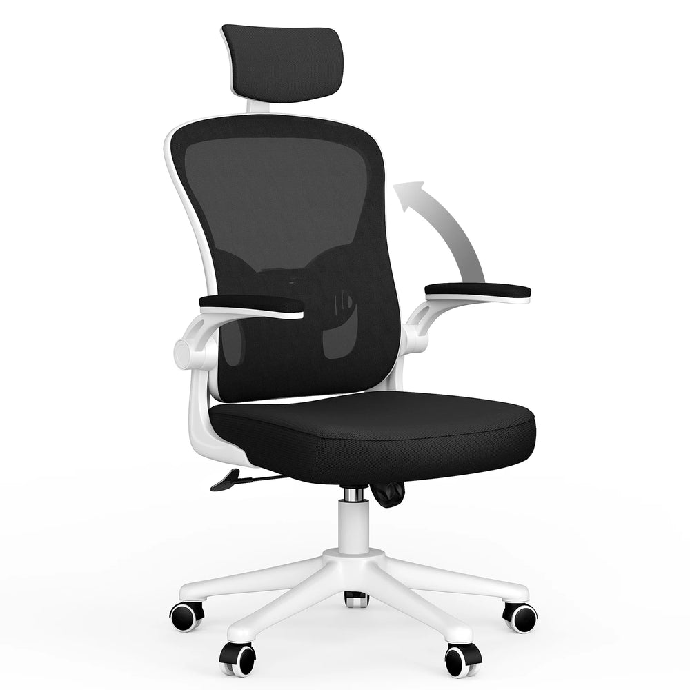 Chaise de bureau ergonomique noire blanche