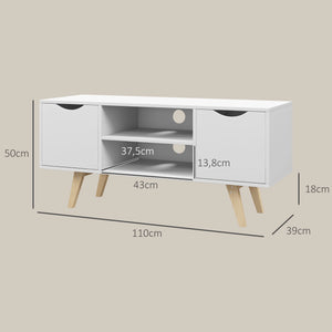 Meuble TV scandinave blanc bois