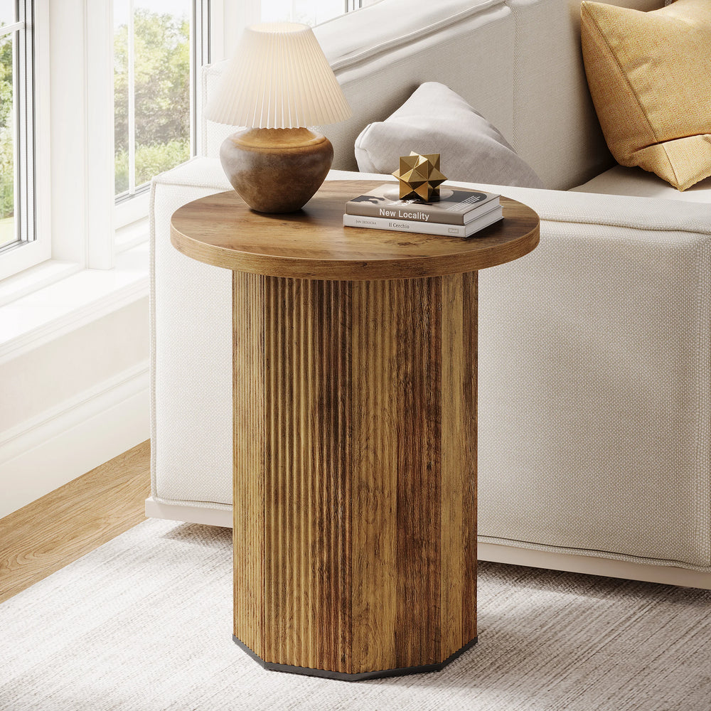 Table d’appoint ronde bois design