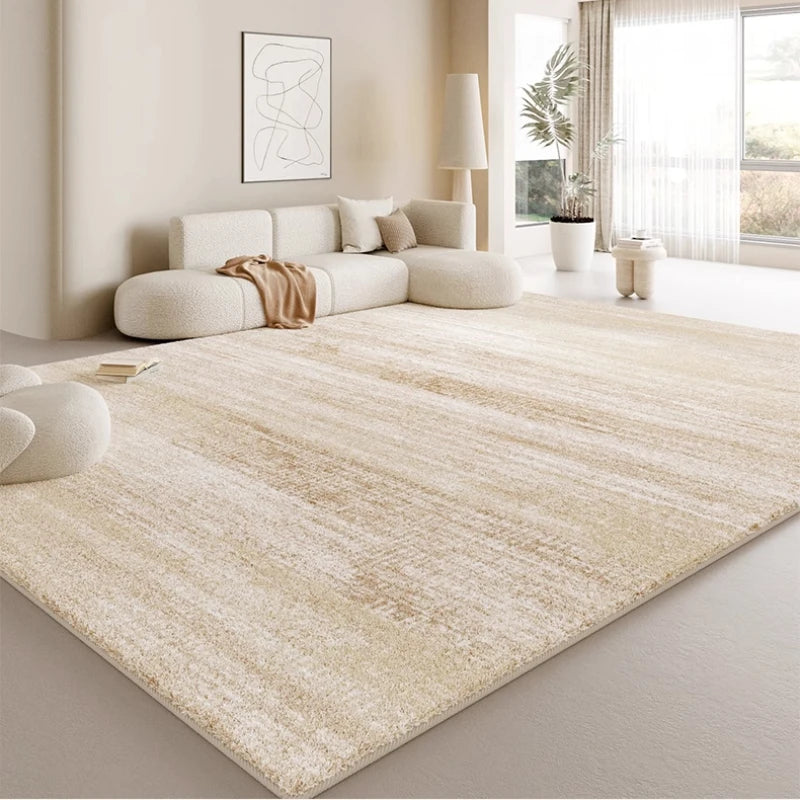 Tapis salon crème texturé moderne