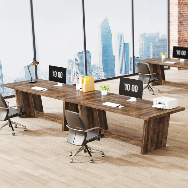 Bureau exécutif bois foncé industriel