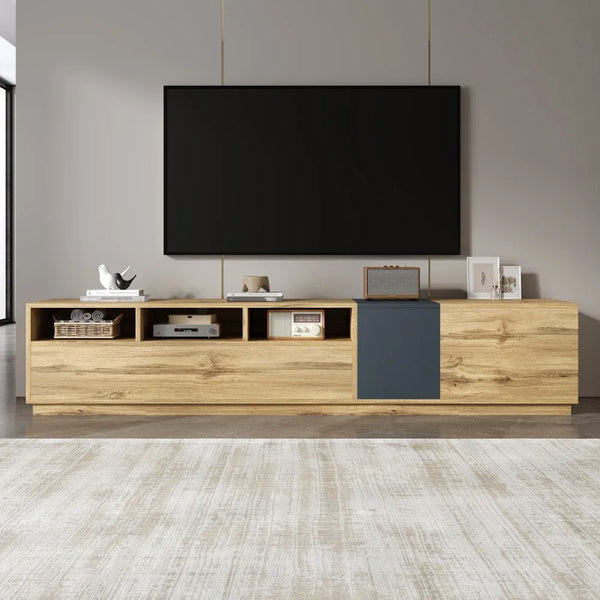 Meuble TV moderne bois et noir marocain