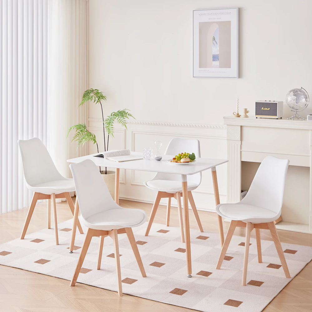 Table à manger minimaliste bois blanc