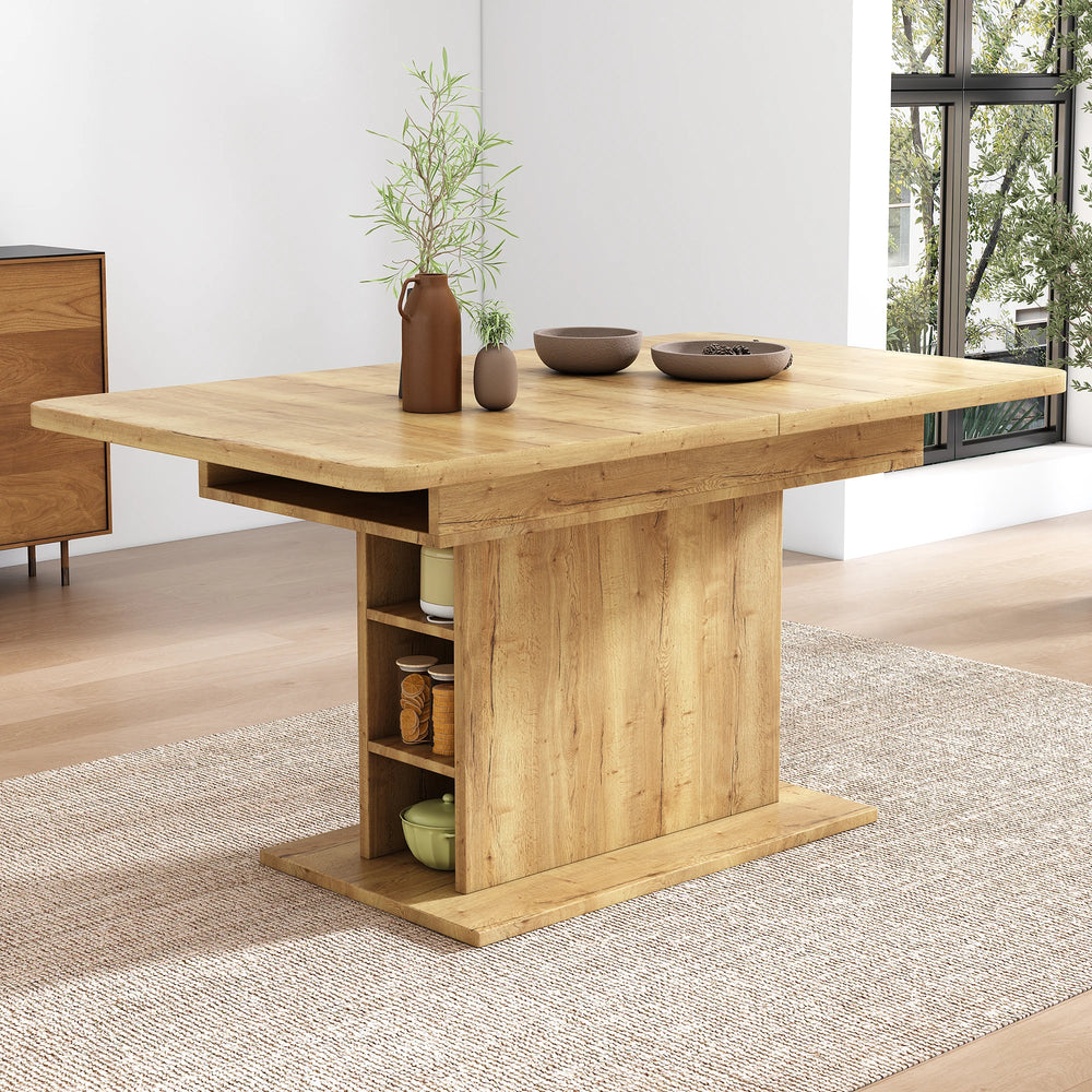 Table à manger extensible bois avec rangement