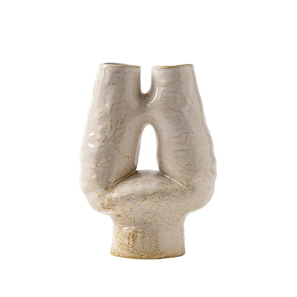 Vase décoratif double bouche céramique