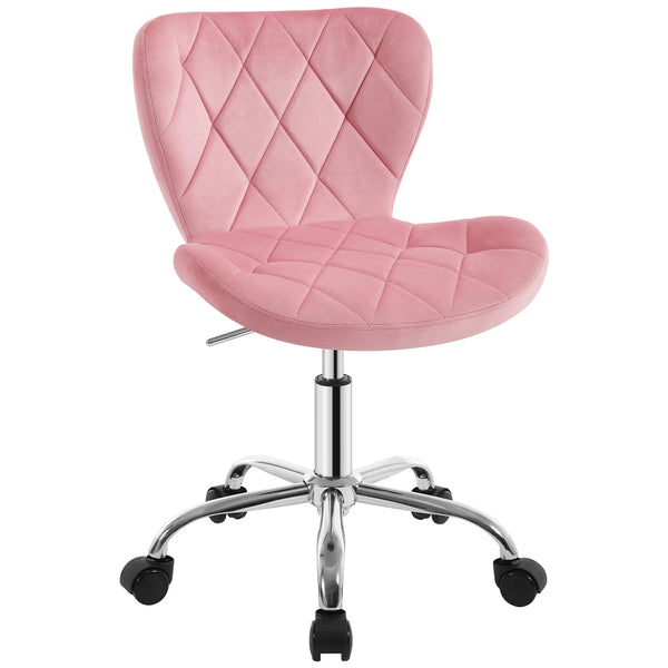 Chaise de bureau velours blanc réglable