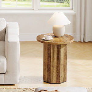 Table d’appoint ronde bois design