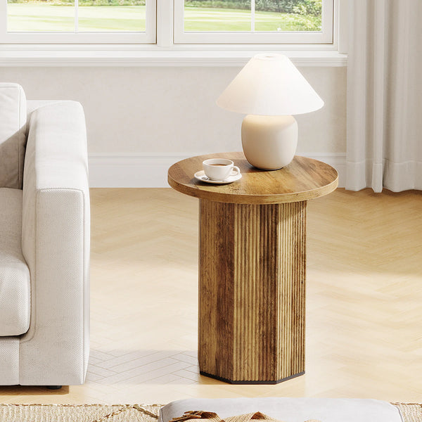 Table d’appoint ronde bois design