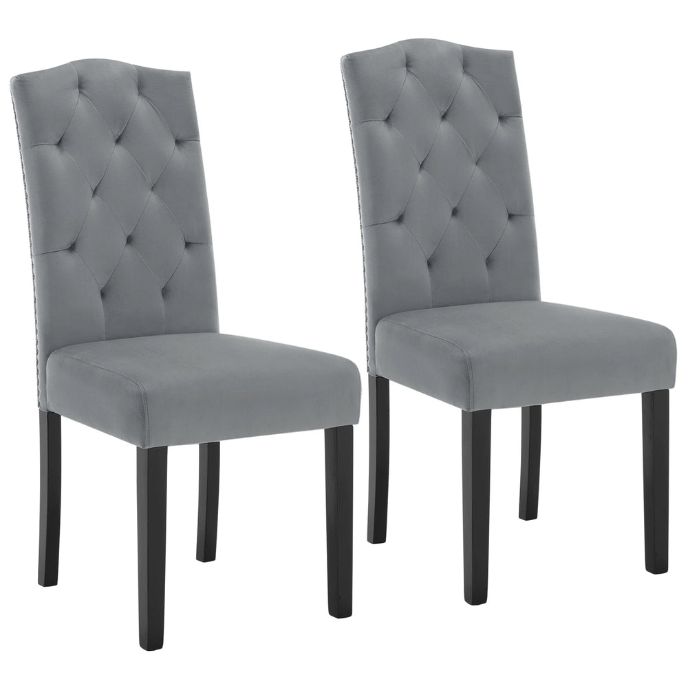 Chaises de salle à manger capitonnées velours