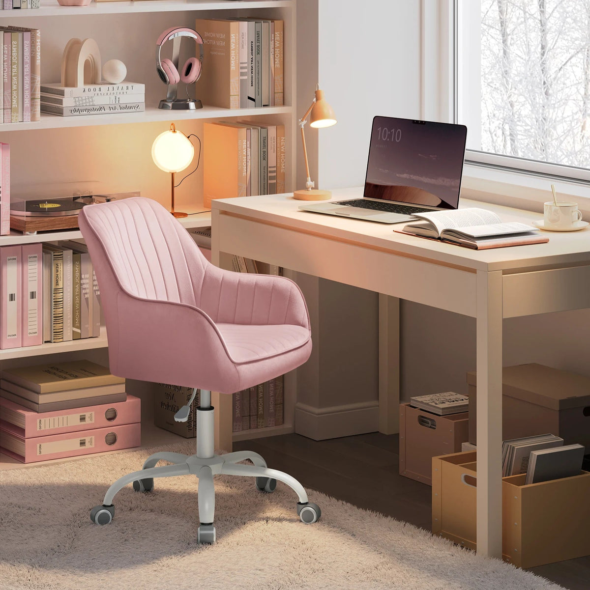 Chaise de bureau velours réglable