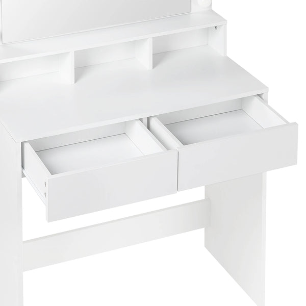 Coiffeuse blanche miroir LED moderne