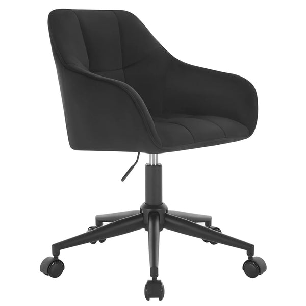 Chaise de bureau velours vert pivotante