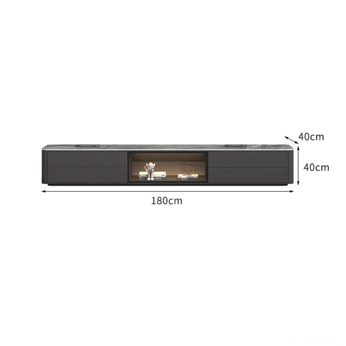 Meuble TV bois noir minimaliste
