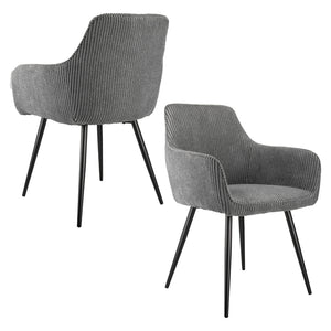 Chaises de salle à manger velours gris
