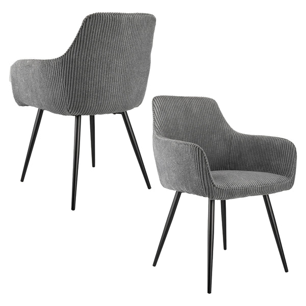 Chaises de salle à manger velours gris