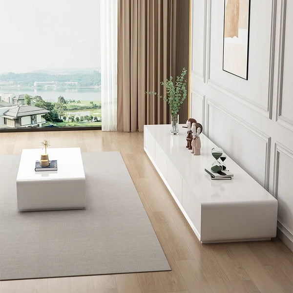 Meuble TV blanc minimaliste mat
