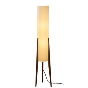 Lampadaire en bois massif design tissu