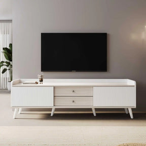 Meuble TV moderne bois blanc