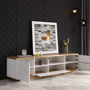 Meuble TV blanc bois moderne design