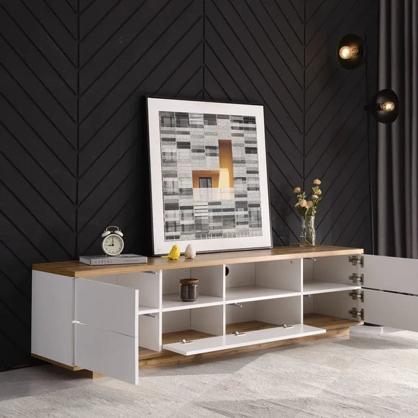 Meuble TV blanc bois moderne design