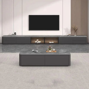 Meuble TV bois noir minimaliste