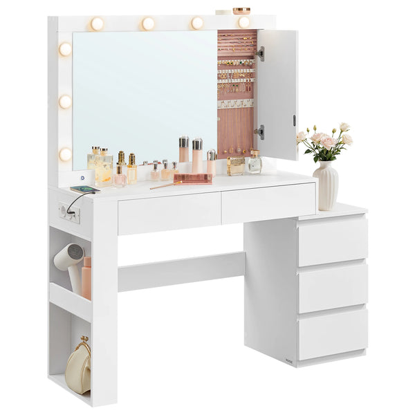 Coiffeuse blanche éclairage intégré design
