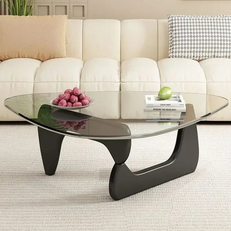 Table basse verre et bois massif
