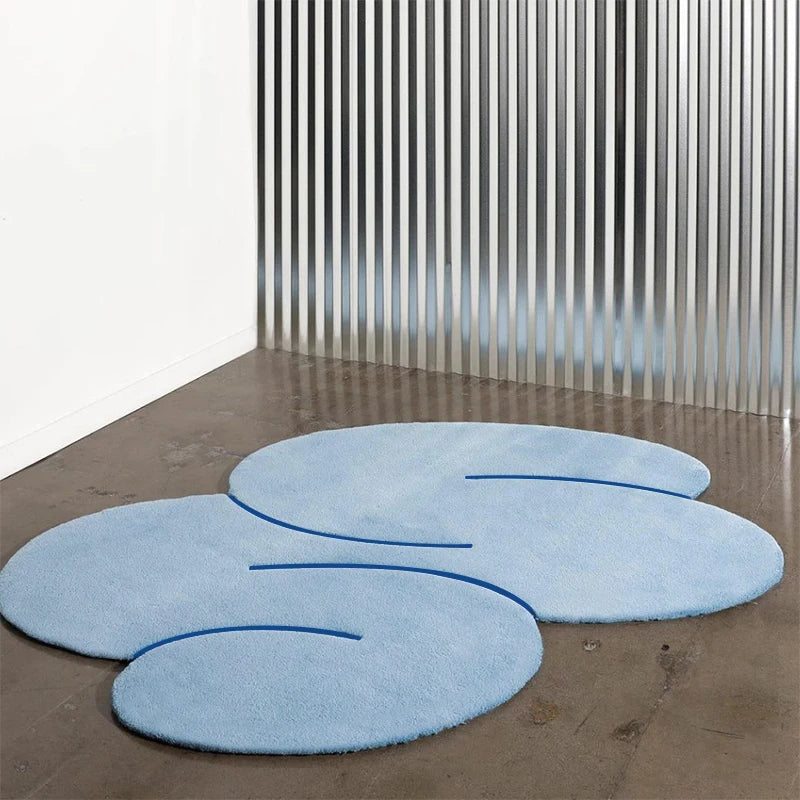 Tapis nuage design bleu pastel