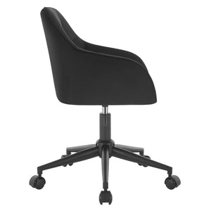 Chaise de bureau velours vert pivotante