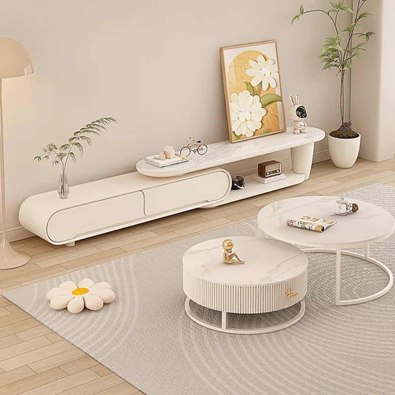 Meuble TV crème minimaliste design