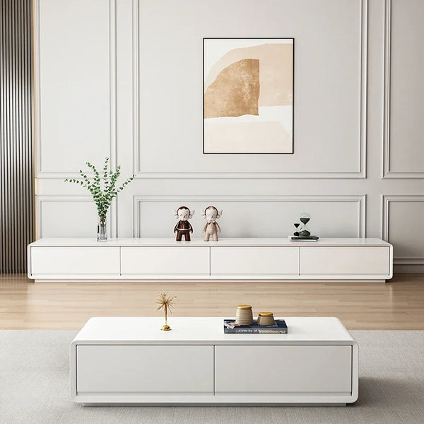 Meuble TV blanc minimaliste mat