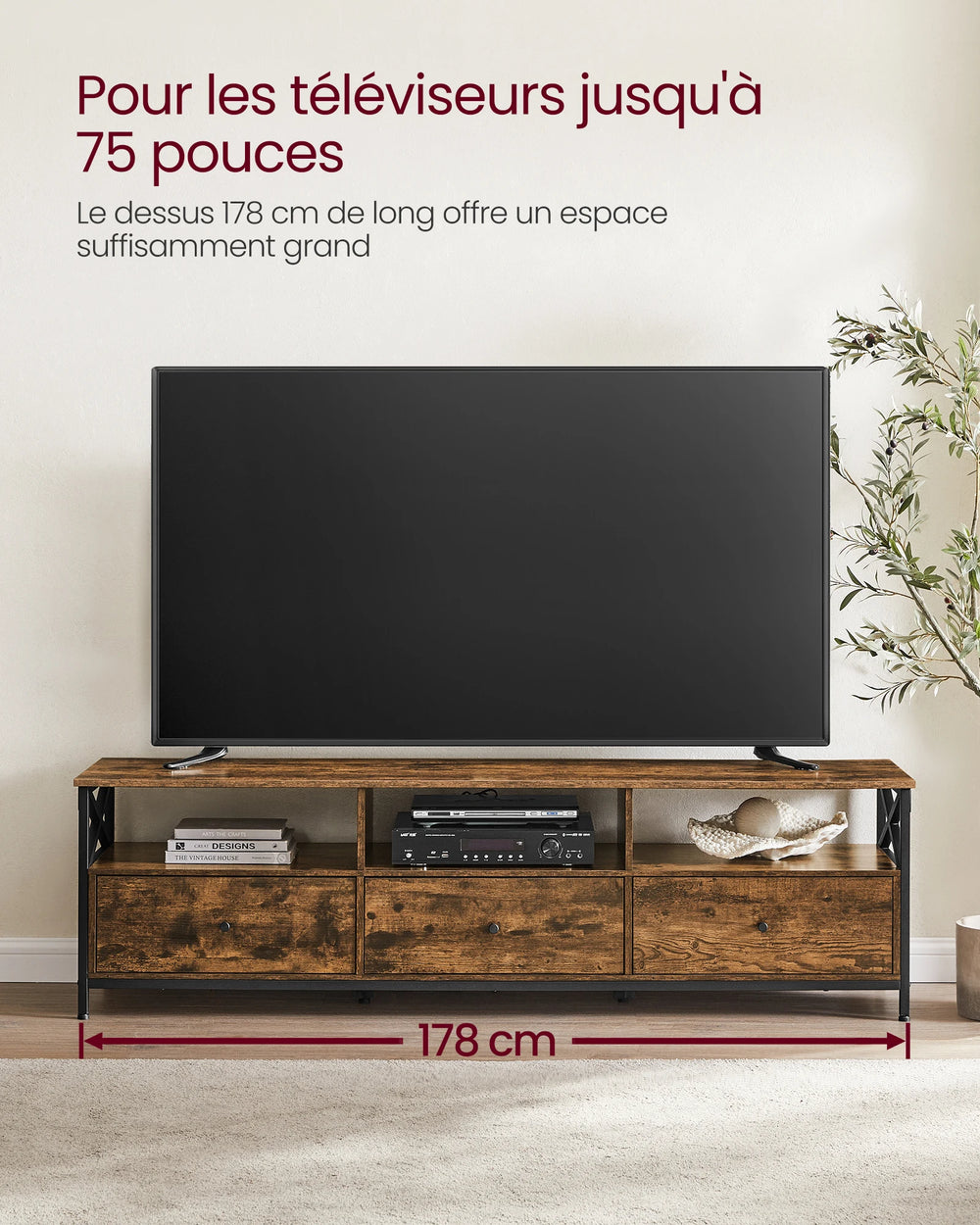 Meuble TV industriel bois rustique