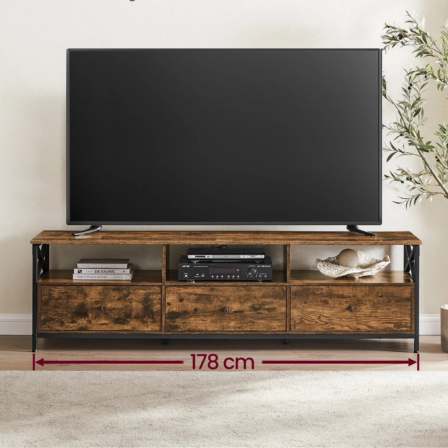 Meuble TV industriel bois rustique