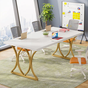 Bureau blanc doré design élégant