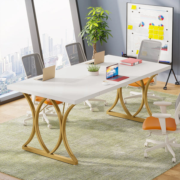 Bureau blanc doré design élégant