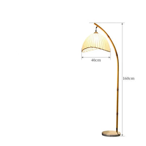 Lampadaire bambou vintage wabi-sabi
