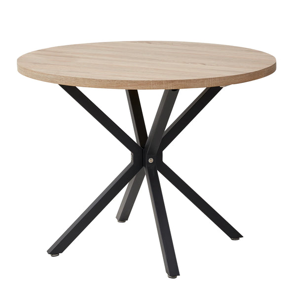Table ronde bois et métal design
