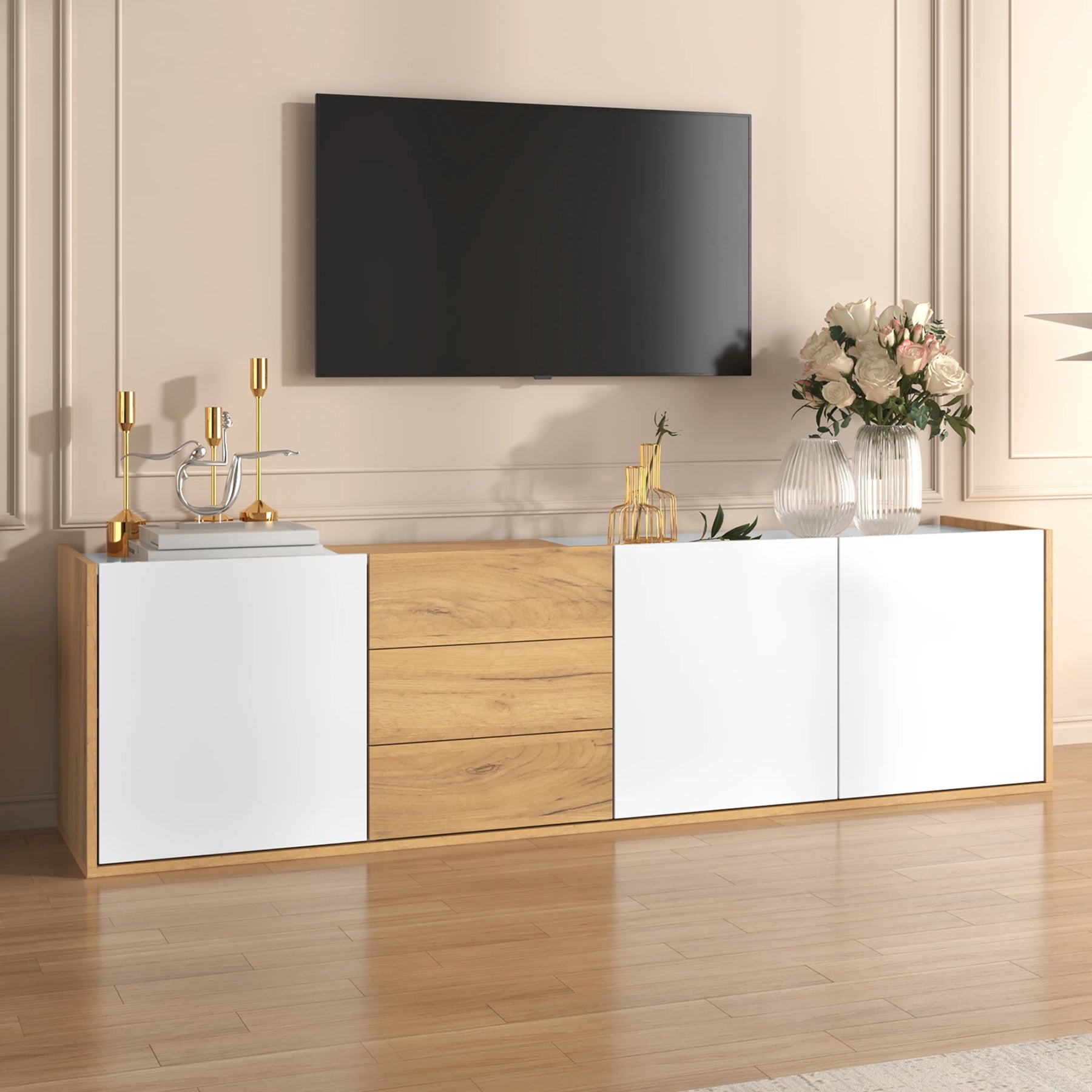 Meuble TV blanc bois design