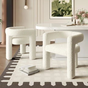 Chaise ergonomique teddy blanc design
