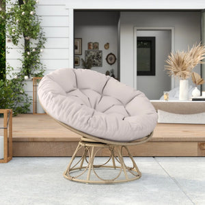Fauteuil papasan rotatif rotin