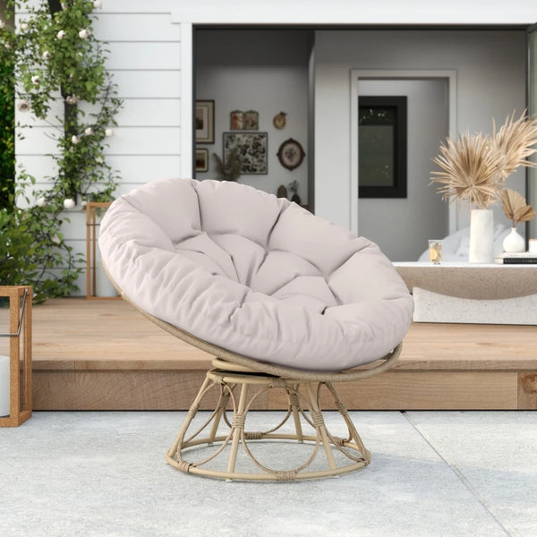 Fauteuil papasan rotatif rotin