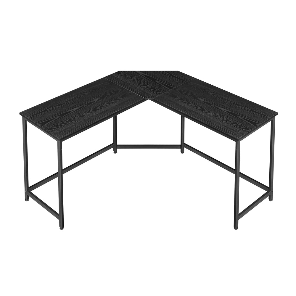 Bureau d’angle noir industriel compact