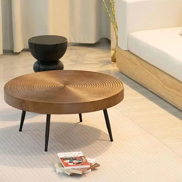 Table basse ronde bois massif