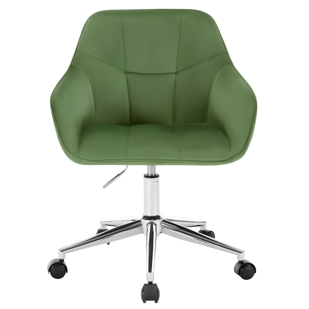 Chaise de bureau velours vert pivotante