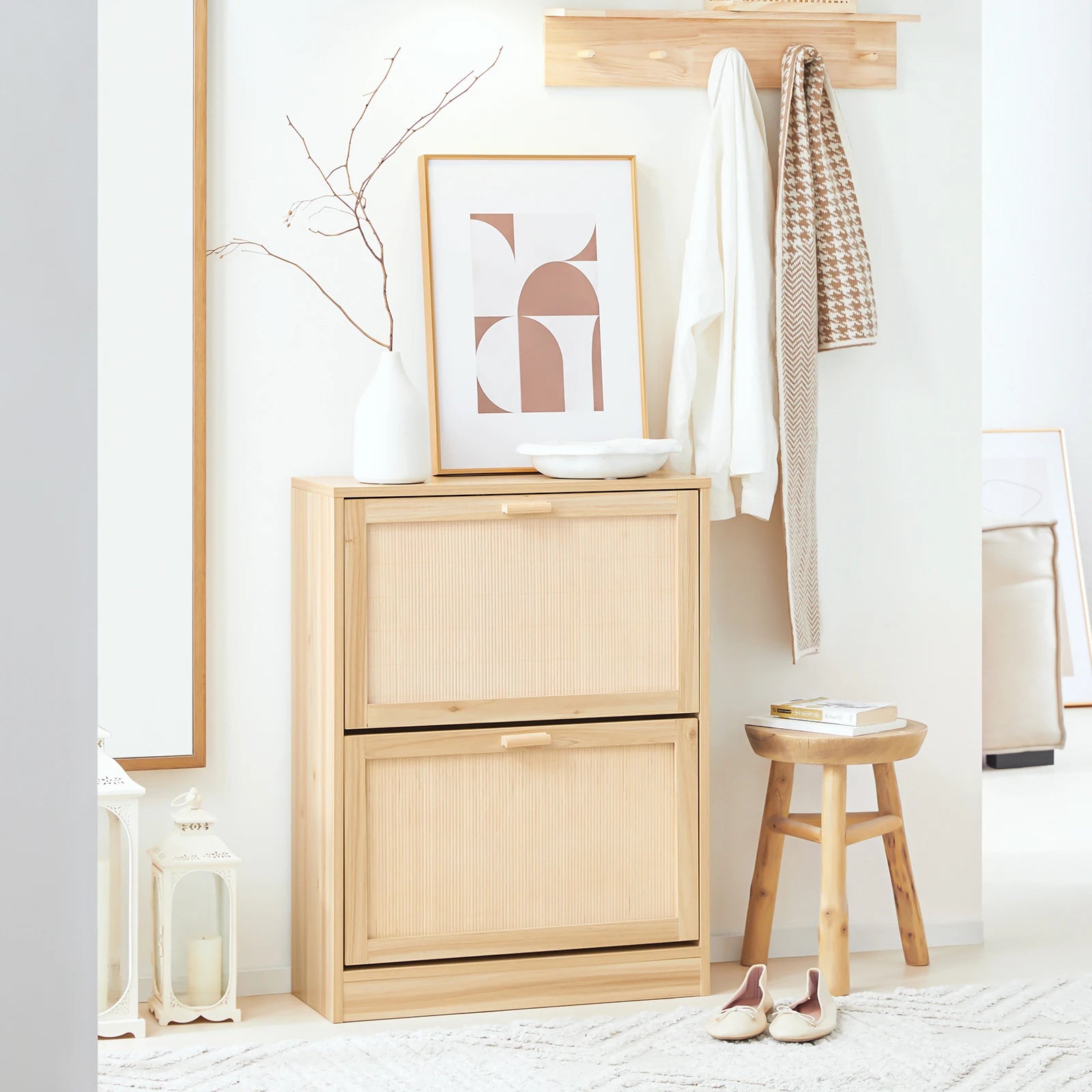 Meuble à chaussures naturel bambou