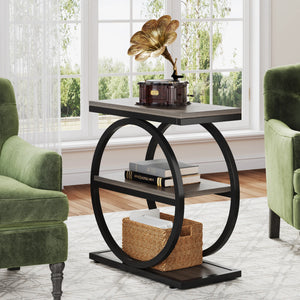 Table d’appoint industrielle bois métal