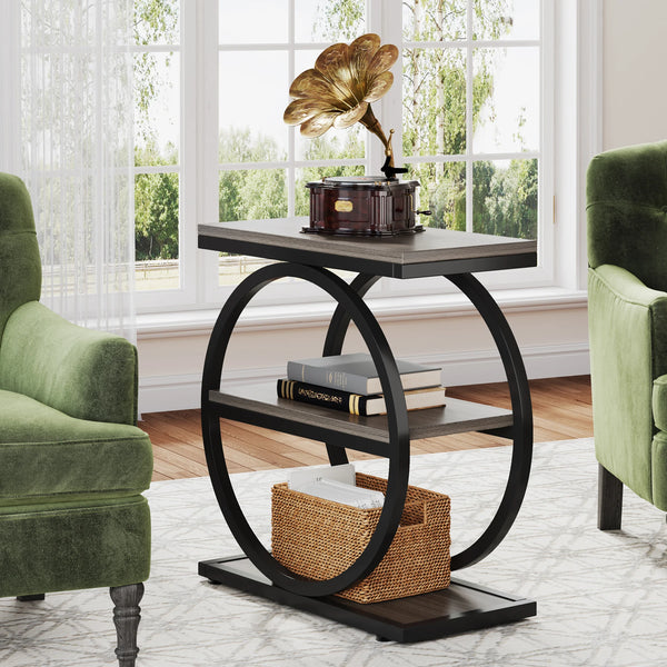 Table d’appoint industrielle bois métal