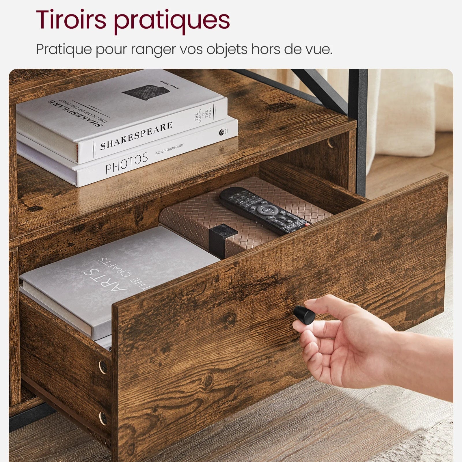 Meuble TV industriel bois rustique