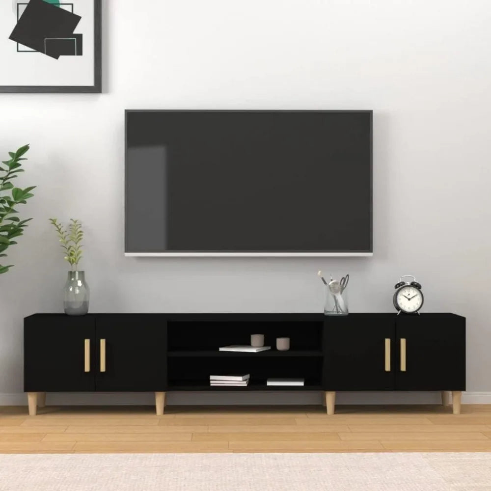 Meuble TV moderne noir 180 cm